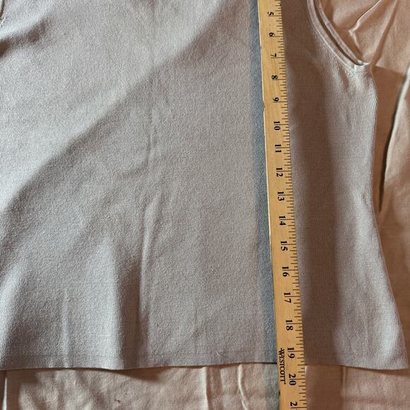 Vintage Euro-X sz XL Silk Blend Silver Sleeveless Sweater Blouse Top Stretch - Picture 5 of 5